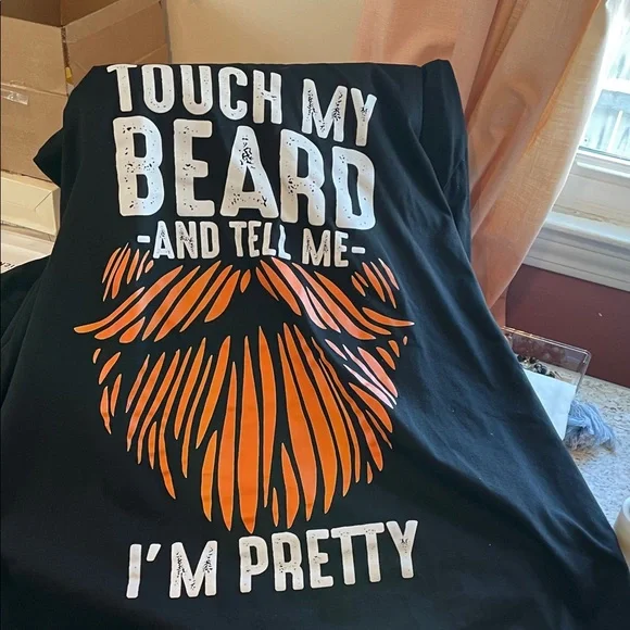 Black and Orange Beard Graphic T-Shirt - Picture 4 of 5